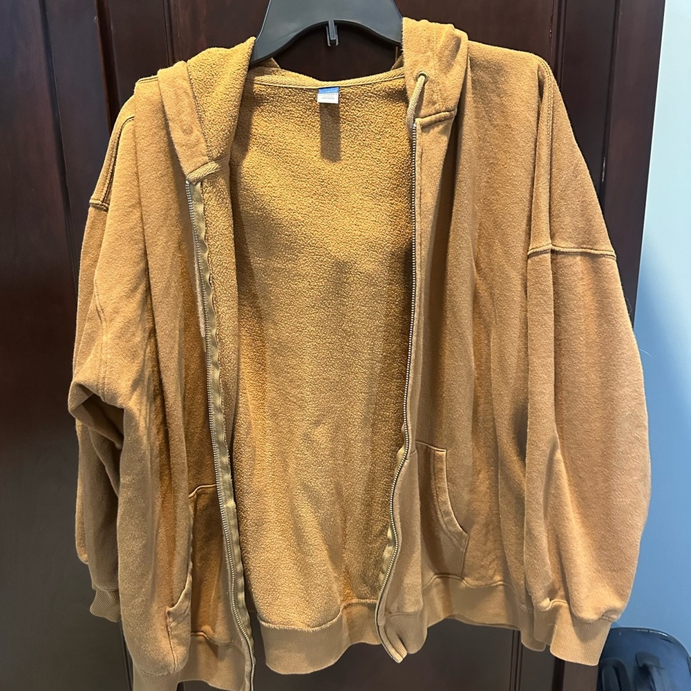 Cozy Tan Zip-Up Hoodie